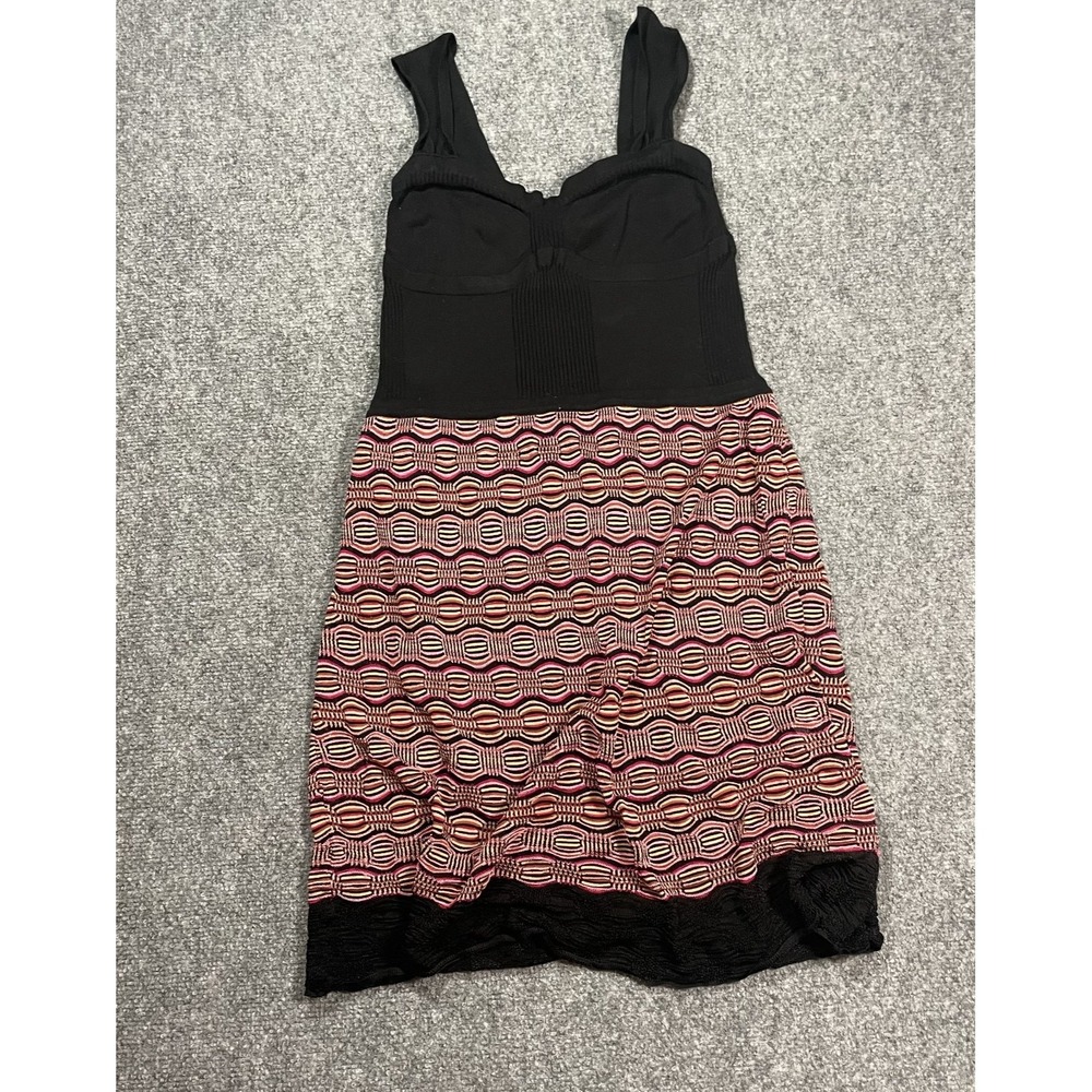 Missoni Dress Knit Babydoll Tank Black Women's Sz 44 Small Y2K Geometric Cutesy